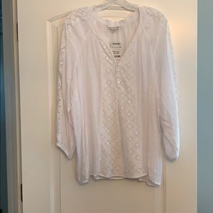 White Blouse with lace detailed sleeves